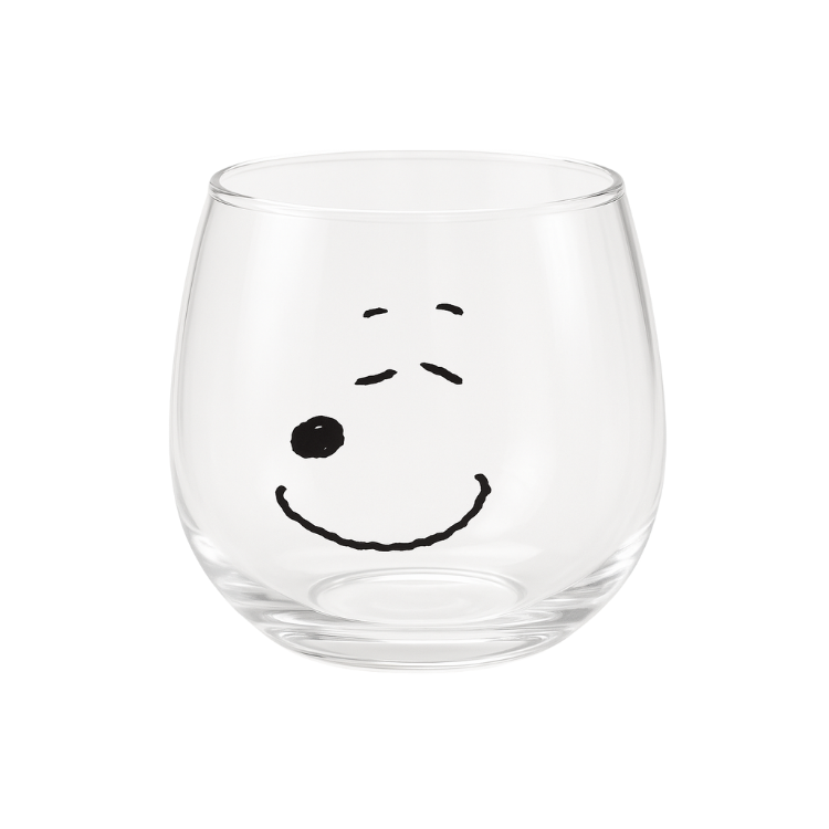 Glass Cup with Snoopy Expressions