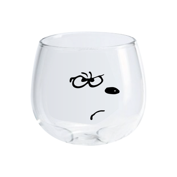 Glass Cup with Snoopy Expressions