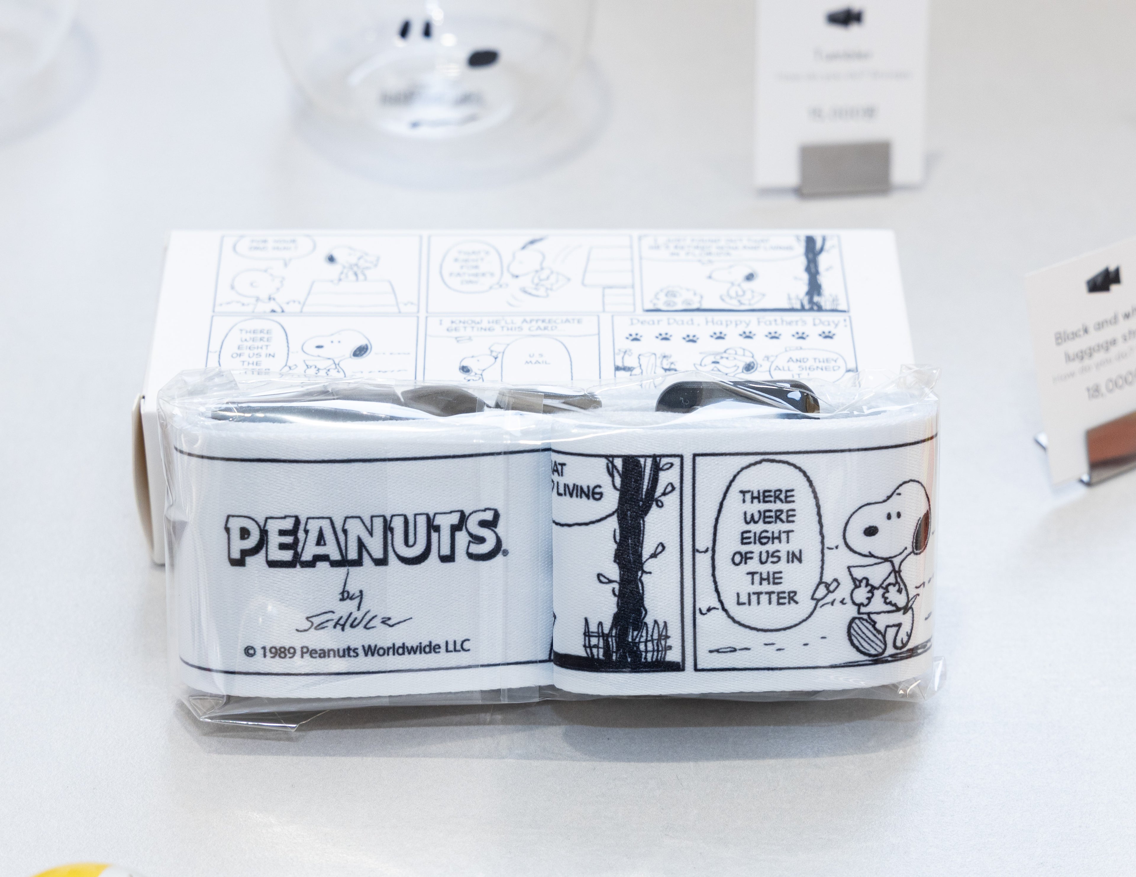 Snoopy Black and White Comic Strip - Luggage Strap