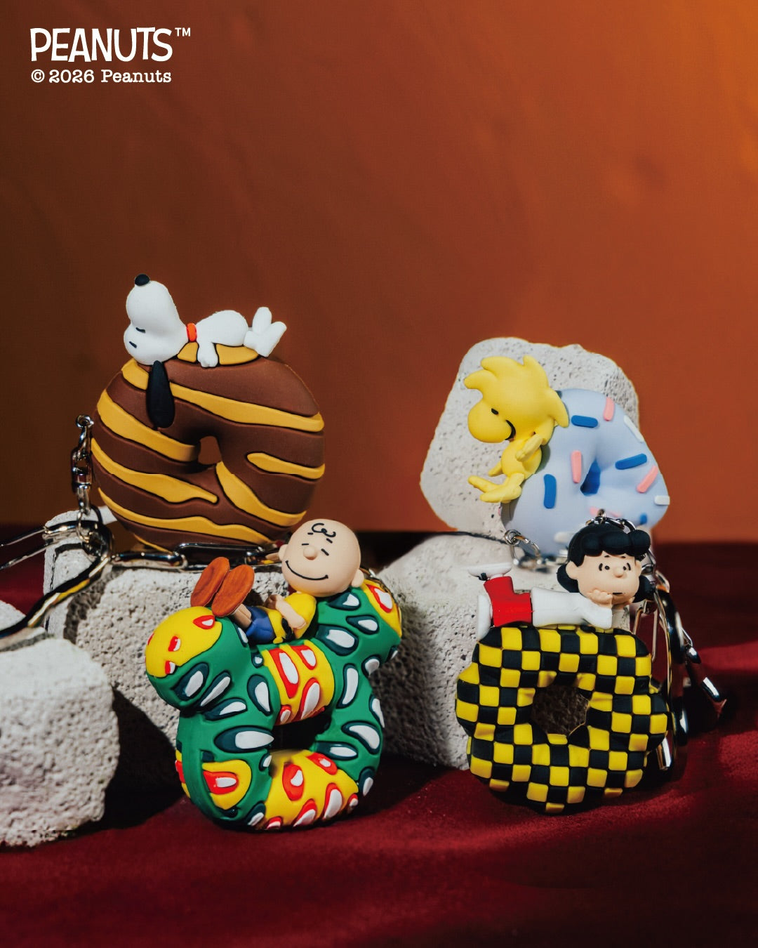 Kim Jae Young Collaboration - Peanuts Characters on Donut Keychain